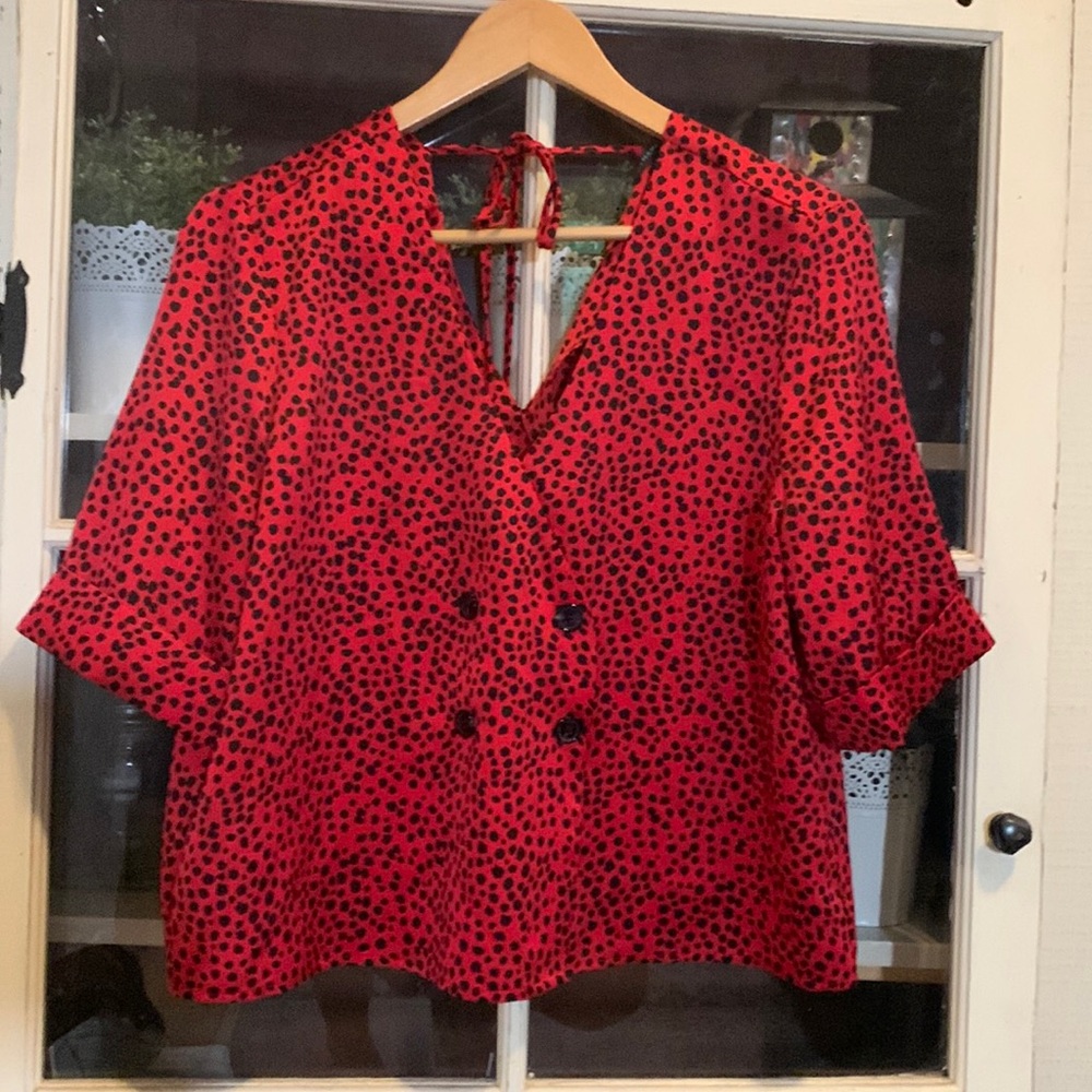 🌿3/$20 Dynamite Blouse with a cheetah print